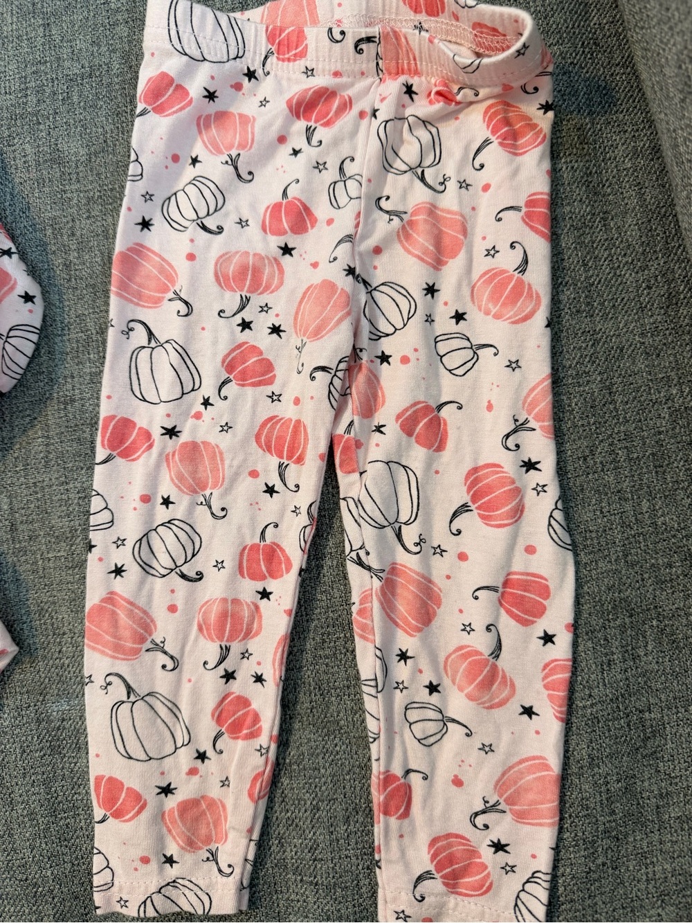 Tres Beau and Belle Pink Pumpkin Print Pajama Bottoms Size 12m VGUC bamboo